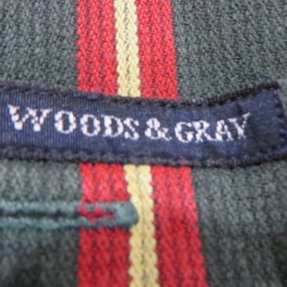 Vintage 90's Oxford Style Striped Button Shirt - Woods & Gray - Size Large - Picture 7 of 10